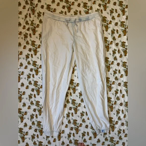 American Rag Off-White and Blue 100% Cotton Joggers Size L - Picture 16 of 16
